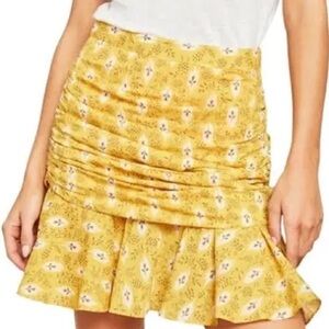 Veronica Beard Taras Botanical Ikat Ruched Mini Skirt